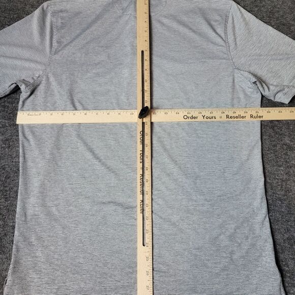 Johnnie-O Lyndon Performance Golf Polo Shirt Men Size M Heather Twilight Striped - Picture 8 of 11